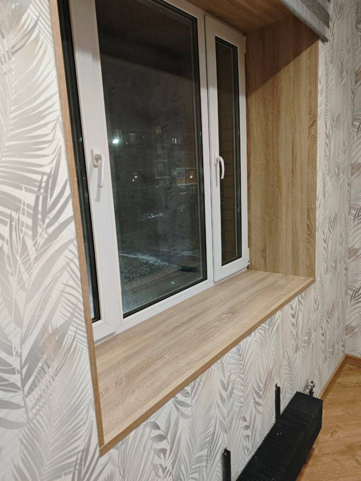 Откос на окно из МДФ в шпоне дуба