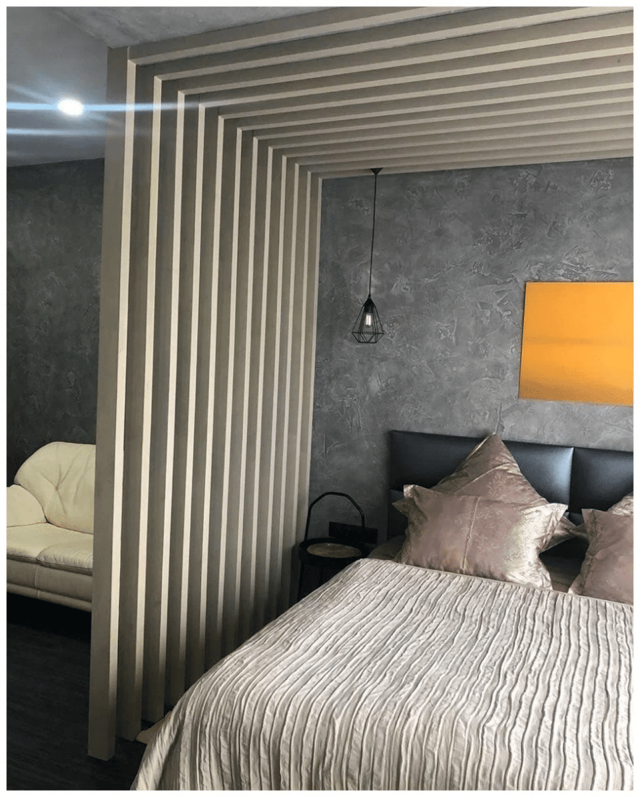 Г-образная перегородка для зонирования из Сосны 45х90мм