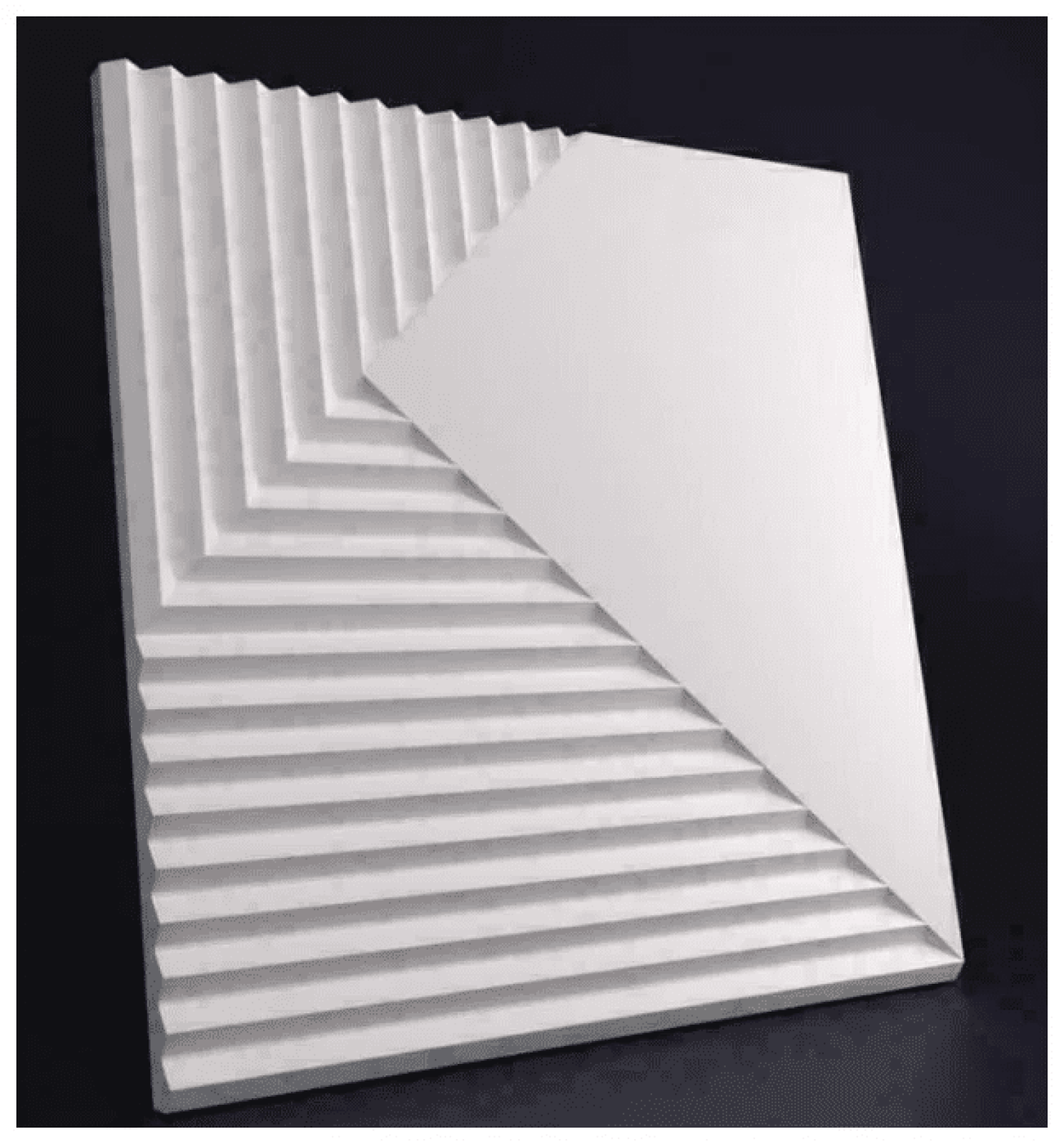 Стеновые 3D панели из наногипса под покраску 50х50см