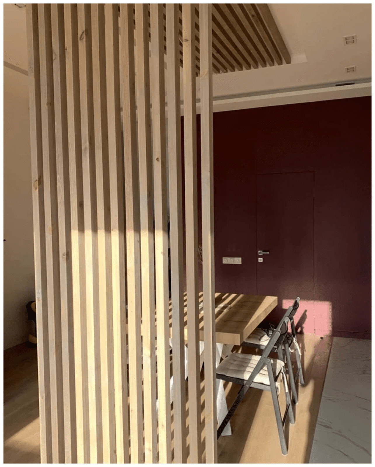 Г-образная перегородка для зонирования из Сосны 40х60мм