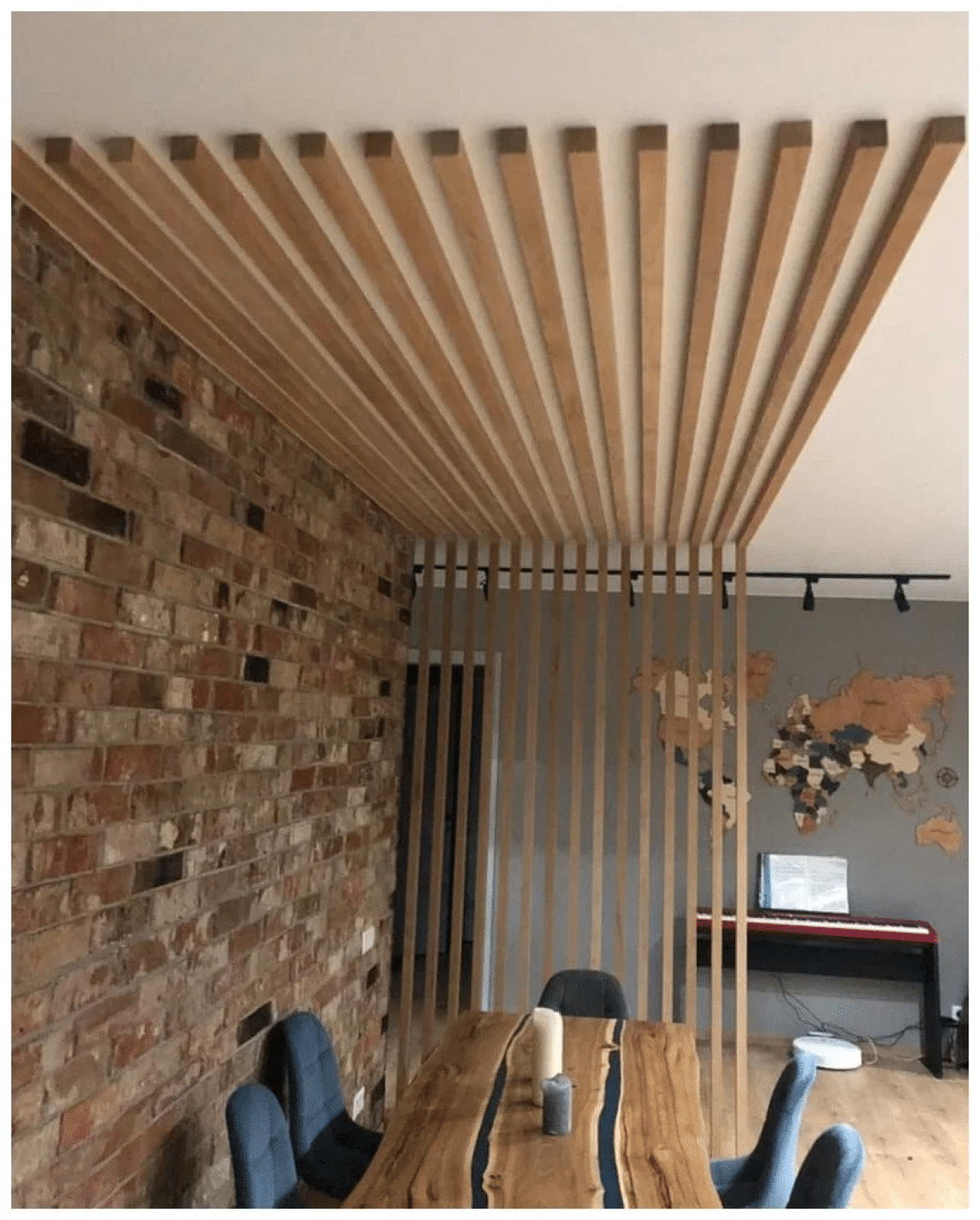 Г-образная перегородка для зонирования из Бука 50х50мм