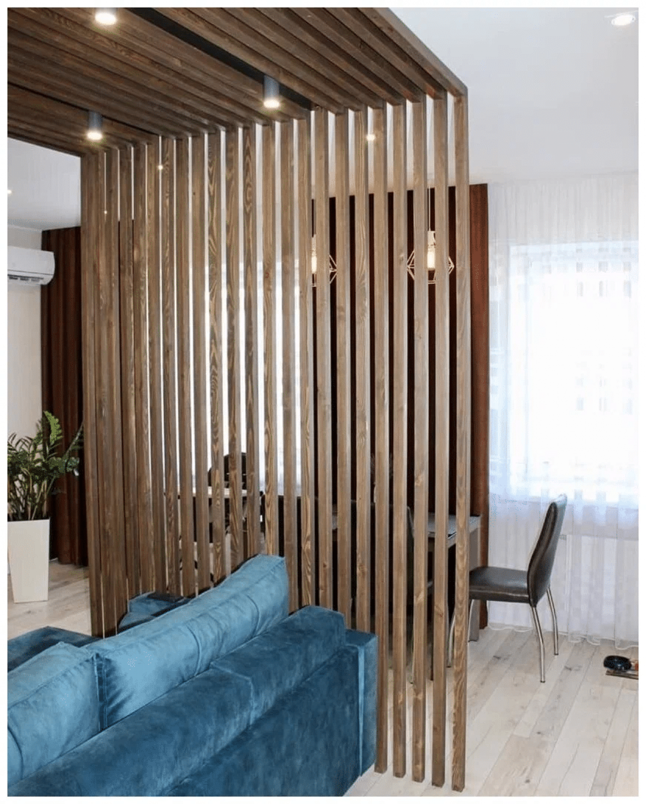 Г-образная перегородка для зонирования из Сосны 50х50мм