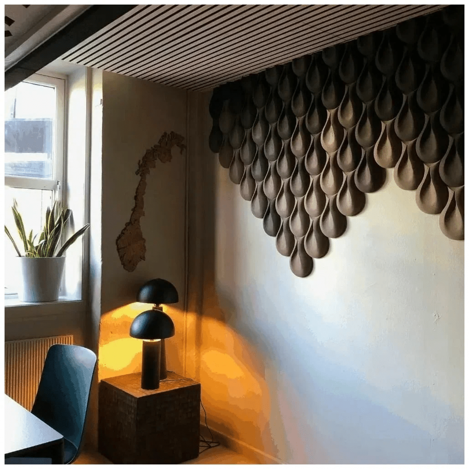 Стеновые 3D блоки из пробки Капля