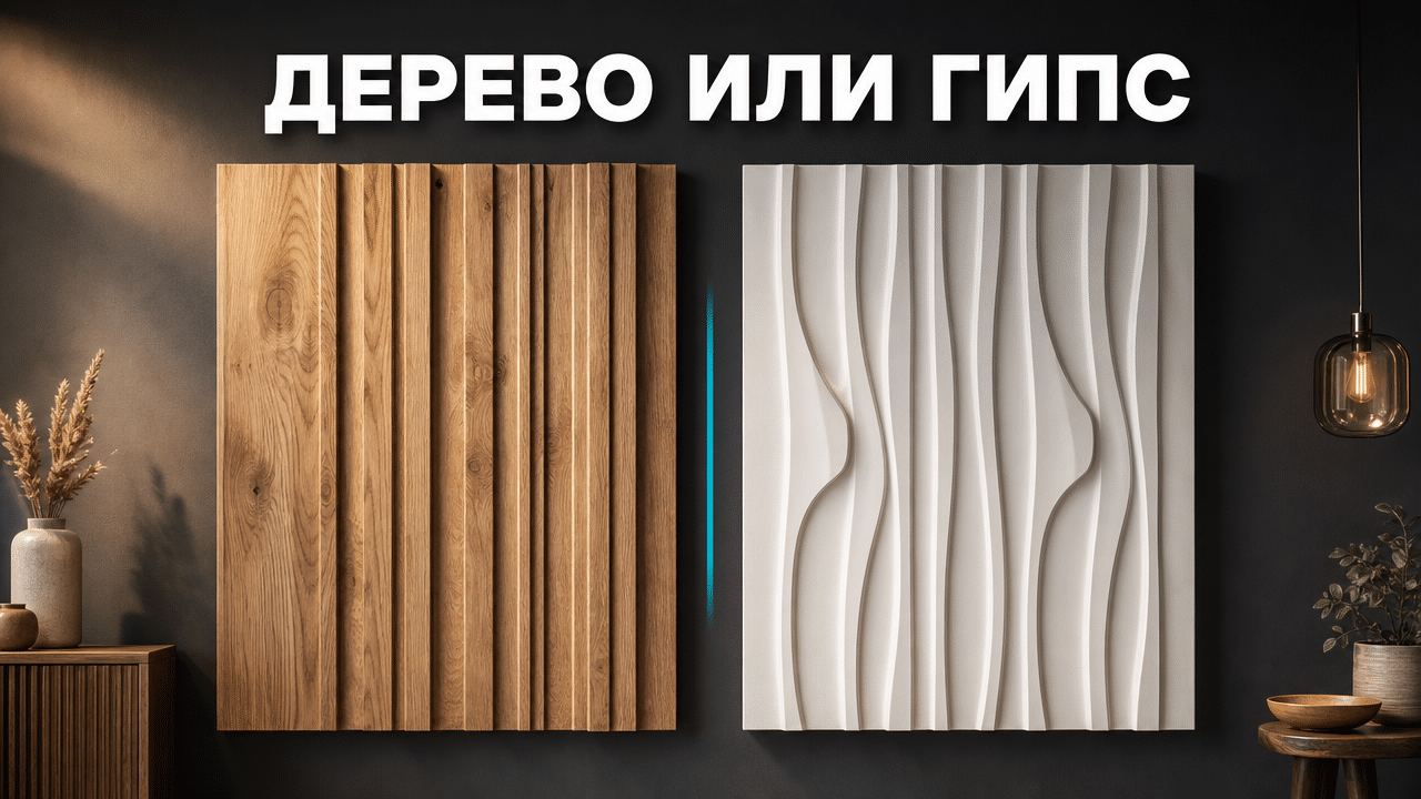 3D стеновые панели дерево или гипс