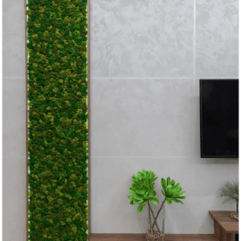 Размер панно 600х2960мм. Мох "Ягель" с подсветкой. Цвет: изумруд, натуральный, зелёное ...