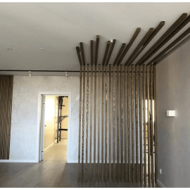 Рейка из массива Сосны 50х50х3000мм для реечной перегородки, индивидуальный подбор цвета, с механ...