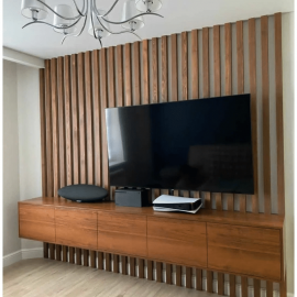 Рейка из массива Сосны 50х40х3000мм для декора стен и потолка, цвет 3442, с механизмом скрытого м...