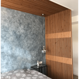 Рейка из массива Сосны 50х50х3000мм для реечной перегородки, цвет 3441, с механизмом скрытого мон...