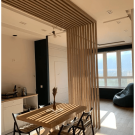 Рейка из массива Сосны 40х60х3000мм для реечной перегородки, цвет 5126, с механизмом скрытого мон...