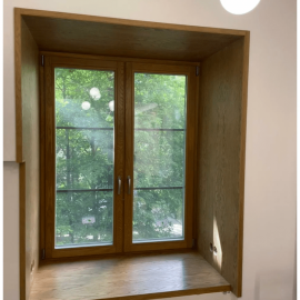 Откос оконный из МДФ в шпоне Дуба.
