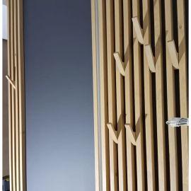 Рейка из массива Сосны 35х45х3000мм для декора стен, цвет 5063, с механизмом скрытого монтажа пол...