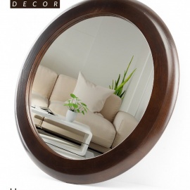 Круглое зеркало в деревянной раме от Brus Decor - идеальное решение для любого интерьера. Его дер...