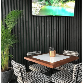 Рейка из массива Сосны 50х50х3000мм для декора стен и потолка, цвет 5074, с механизмом скрытого м...