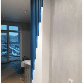 Рейка из массива Сосны 40х40х3000мм для декора стен, цвет L432, с механизмом скрытого монтажа. До...