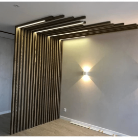 Брус цельноламельной склейки из Сосны 40х70х3000мм для реечной перегородки, с механизмом скрытого...