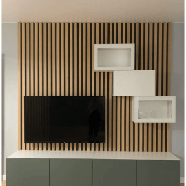 Рейка из массива Бука 40х20х3000мм для декора стен и потолка, под лаком, с механизмом скрытого мо...