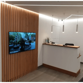 Рейка из массива Сосны 40х30х3000мм для декора стен и потолка, цвет 3441, с механизмом скрытого м...