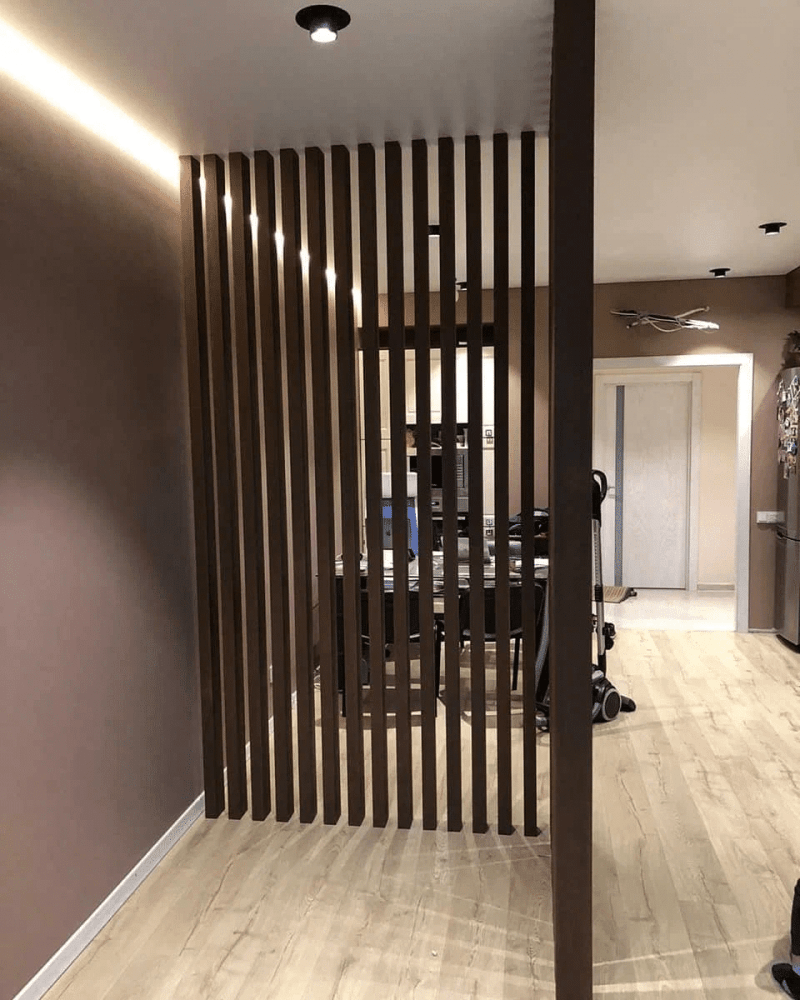 Г-образная перегородка для зонирования из Бука 50х100мм