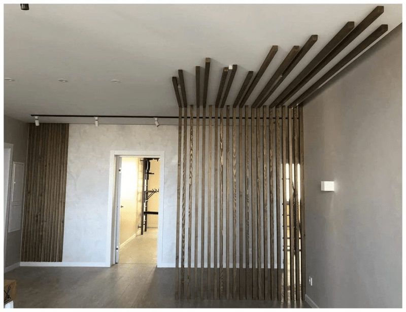 Г-образная перегородка для зонирования из Сосны 50х50мм