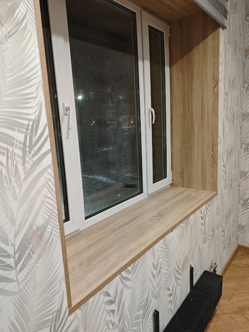 Откос на окно из МДФ в шпоне дуба