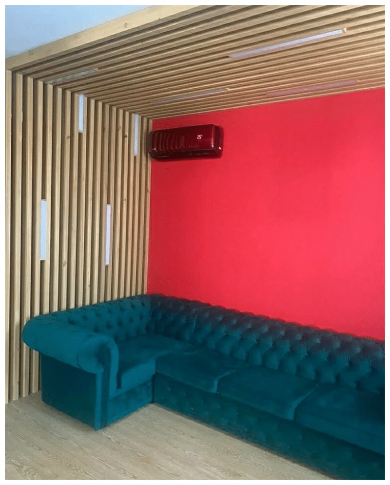 Г-образная перегородка для зонирования из Сосны 40х80мм