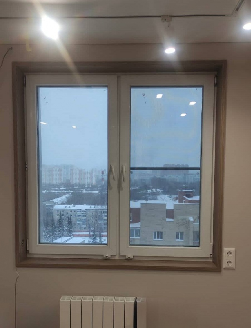Откосы и подоконник из шпона дуба — тепло дерева без щелей