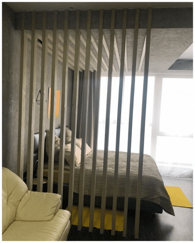 Г-образная перегородка для зонирования из Сосны 45х90мм