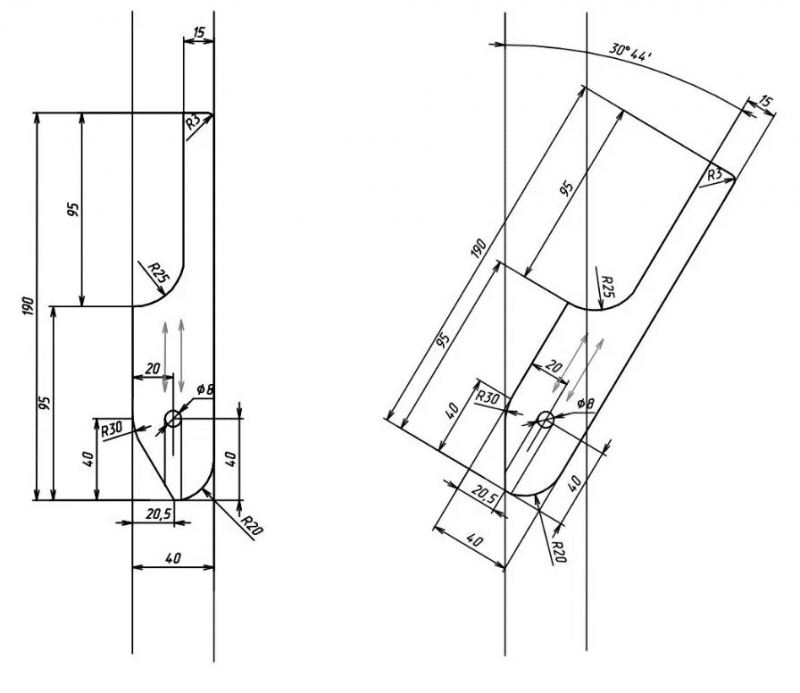 Рейки в прихожей из Сосны 50х30мм с откидными крючками
